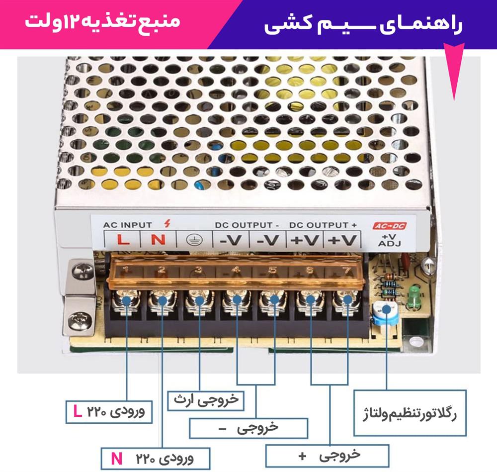 منبع تغذیه 12 ولت 10 امپر