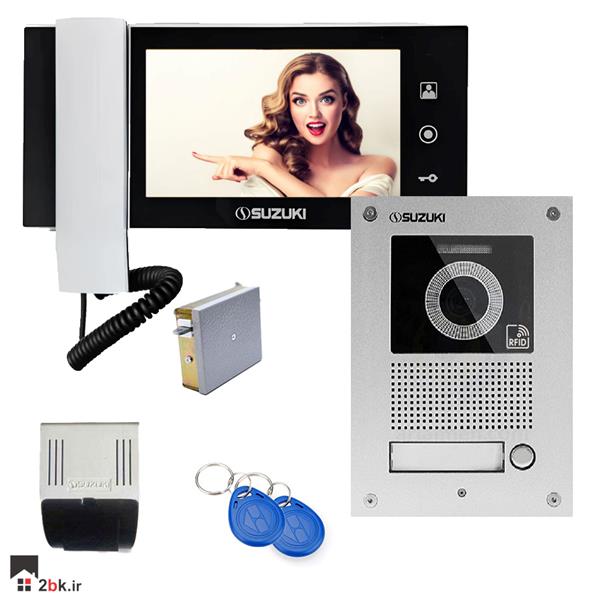 پکیج آیفون تصویری یک طبقه کامل کارتی سوزوکی SZ-730IM مشکی