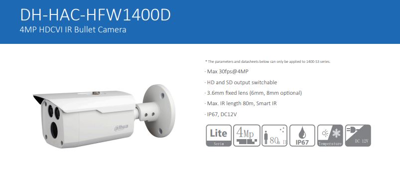دوربین 4 مگاپیکسلی داهوا مدل 1400DP