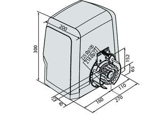 ابعاد موتور ریلی BFT ARES 1500 kg